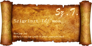 Szigriszt Tímea névjegykártya