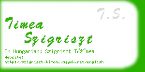 timea szigriszt business card